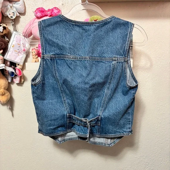 Abercrombie & Fitch Denim Vest Top Size Small - Picture 5 of 6